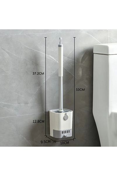 Choice white Toilet Brush Set With Holder, Wall Mounted Long Handle Toilet Brush Flexible Toilet Brush Bath