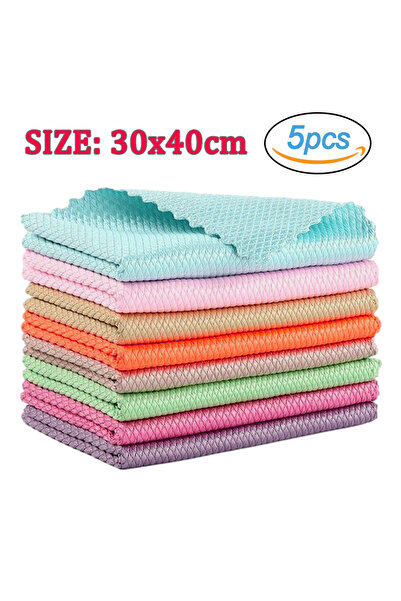 Choice 30 × 40 سم، 5 قطع من مناشف تنظيف المطبخ، مناديل مسح مضادة للدهون، قابل...