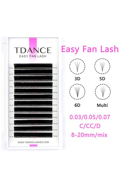 Choice 13mm 0.05mm D Tdance Easy Fanning Fast Fan Blooming Eyelash Extensions Individual Lashes Automat
