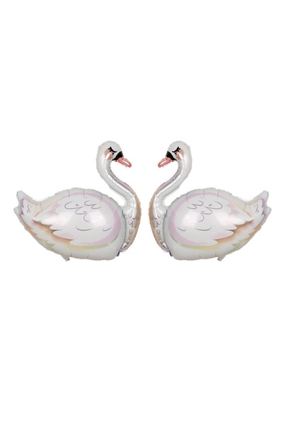 Choice بالونات من رقائق معدنية أنيقة بيضاء كبيرة على شكل بجعة مقاس 33 بوصة، م...