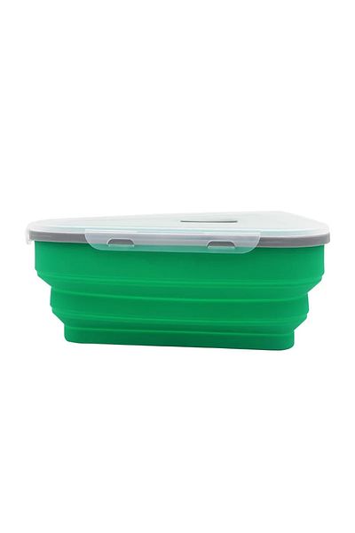 Choice1 Green Food Grade Silicone Folding Pizza Box Reusable Triangle For Pizza Packing Box Take Away Box