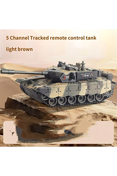 Choice 5CH دبابة Rc بنية فاتحة 33 سم تعمل بالتحكم عن بعد دبابات حربية زاحفة س...