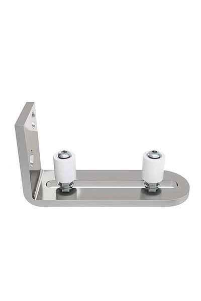 CCJH silver Stainless Steel Swing Stop Anti-shaking Door Stop Barn Door Double Pulley Lifting Rail Push P