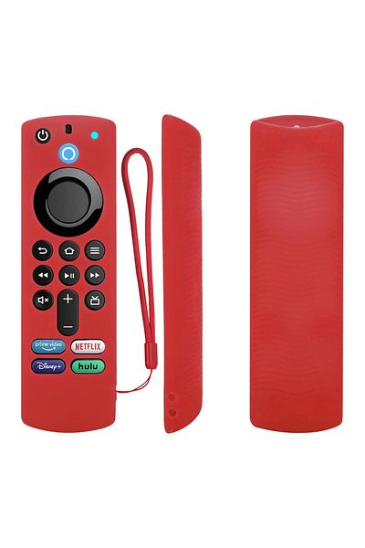 hononjo Red Silicone Tv Remote Control Case Fit For Amazon Alexa Voice Fire Tv Stick 4k 3rd Generation Shock