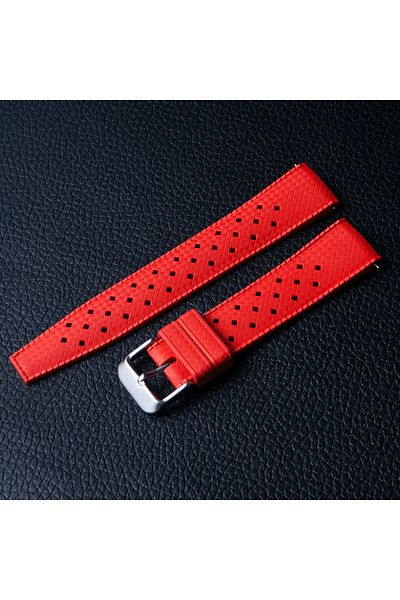 Choice 20mm red CLASSIC TROPICAL STYLE FKM WATCH STRAP 18mm 20mm 22mm watch band for Seiko for Oris Citizen