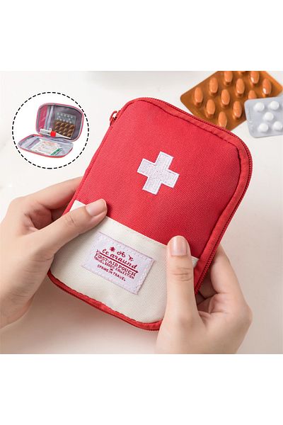 Choice 10cm*15cm Red Portable Medicine Bag Cute First Aid Kit Medical Emergency Kits Organizer Outdoor Hous