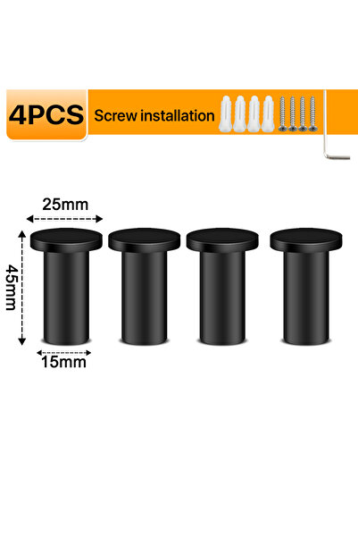 Choice خطاف رداء من الفولاذ المقاوم للصدأ مكون من 4 قطع باللون الأسود وخطاف م...