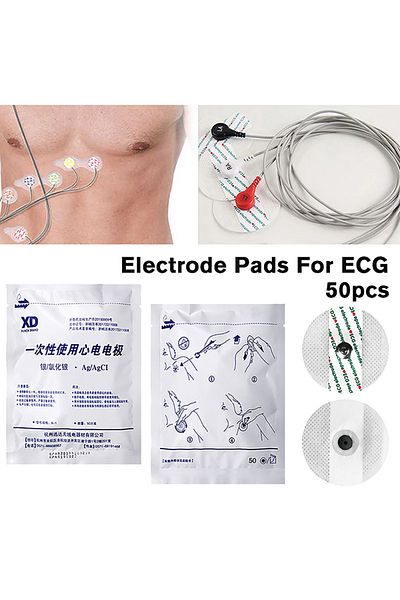 AQTOCNA 50PCS/Bag Electrode Patch Medical Disposable ECG EKG Accessories Non-Woven Electrode Pads Electro...