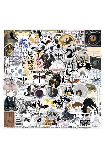 Choice 50pcs 10/30/50/100pcs Fantasy Fourth Wing Novel Cartoon Sticker Diy Bike Travel Luggage Laptop Graff
