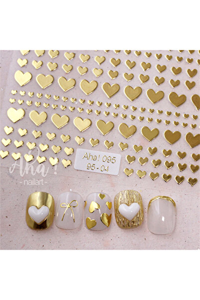 Choice1 1 قطعة Aha095-04 1 قطعة 5D Kawaii Heart ملصقات أظافر فنية ملونة 3 أحج...