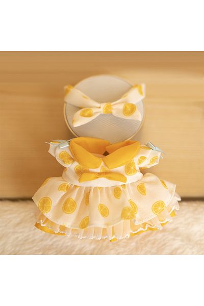 Choice Lemon Dress Plush Doll Clothes, Cute Plush Dolll Clothes Suit For Labubu, Kawaii 6 Inches Doll Cloth
