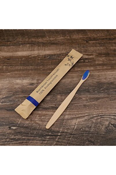 Choice1 50Pcs Blue 50Pcs Natural Bamboo Toothbrush Wood Toothbrushes Soft Bristles Fiber Teeth Brush Eco-Fri