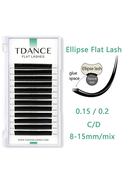 Choice5 مزيج 0.20 مم C TDANCE 12 خطًا 8-15 مم رموش بيضاوية مسطحة غير لامعة ذا...