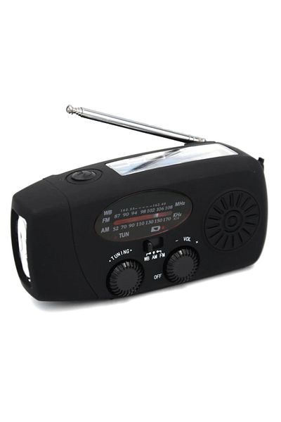 Choice Black Solar Emergency Radio 10000mAh Hand Crank Portable AM/FM/NOAA SOS Radio with Flashlight&Readin