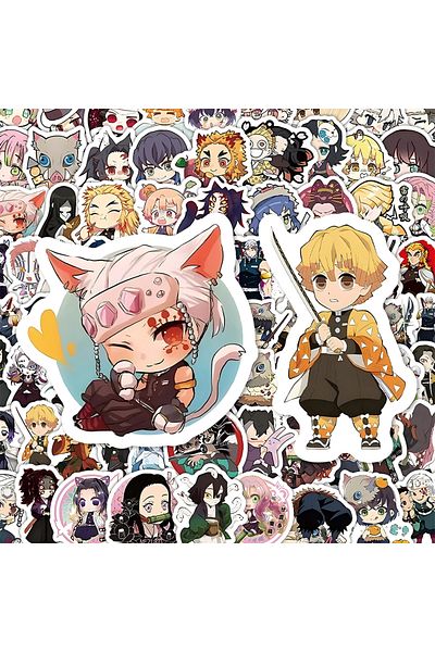 BANDAI 120PCS 50/120pcs Cool Demon Slayer Stickers Anime Kamado Tanjirou Kamado Nezuko Cartoon Decals Toys