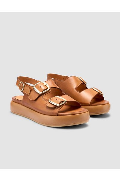 Cabani 100% Genuine Leather Tan Women's Sandals