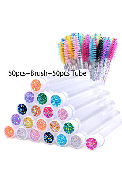 Choice مجموعة ميكس بي 50 قطعة 25/50 قطعة أنبوب فرشاة الرموش المقاوم للغبار، ع...