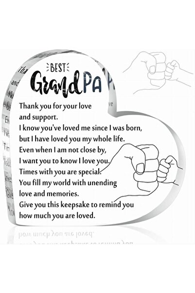 Choice DM-113 Grandpa Gifts ，from Grandchildren Acrylic Heart Grandpa Keepsak...