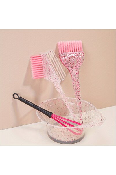 Choice 4 قطع - أحمر، 4 قطع من مجموعة تصفيف الشعر وصبغه، مشط صبغ الشعر اللامع، فرشاة صبغ الزيت، سينج