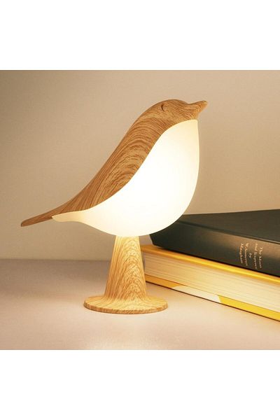 Choice yellow Small Desk Lamp, Bird Lamp Bedside Lamps with 3 Color Temperature and Touch Sensor,Cordless L