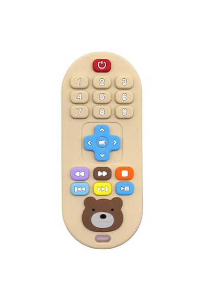 Choice Beige plus 1/4pcs Children's teething remote control silicone material baby teething toys simulation