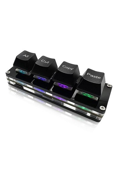 Choice Black Mini 4-key Select All Cut Copy Paste Macro Pad Ctrl A X C V Shortcut One Handed Keyboard Rgb G