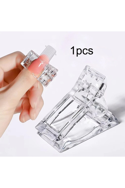 Choice مشبك أظافر أكريليك شفاف من قطعة واحدة، مشبك أظافر سريع البناء، مشبك أظ...