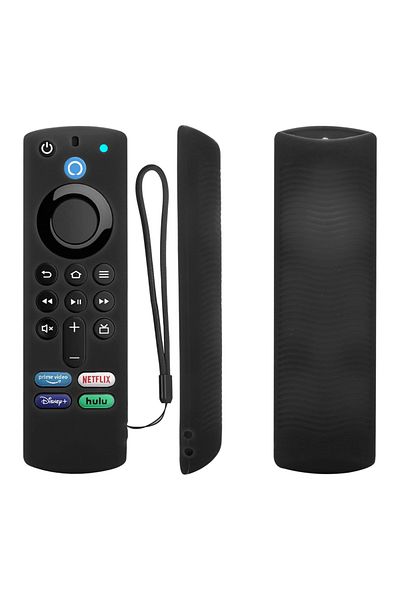 hononjo Black Silicone Tv Remote Control Case Fit For Amazon Alexa Voice Fire Tv Stick 4k 3rd Generation Sho