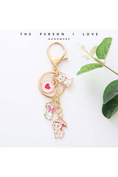 Choice 3 Enamel Marie Cat Keychain Cute Anime The Aristocats Figure Keyring K...