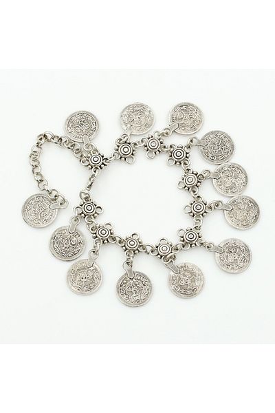Choice YB0053-1 Vintage Bohemian Metal Tassel Barefoot Beach Foot Anklet Luxury Charm Coin Ankle Bracelet