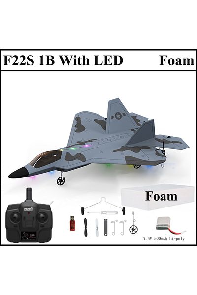 Choice LED Gyro 1B Foam 2024 New F22S 2.4G 4CH 3D6G RC Airplane Raptor F22 Warplane WLtoys A180 Upgrade Ver