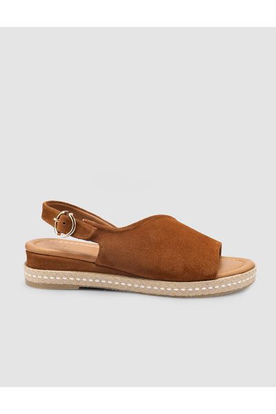 Cabani 100% Genuine Leather Tan Women's Suede Sandals