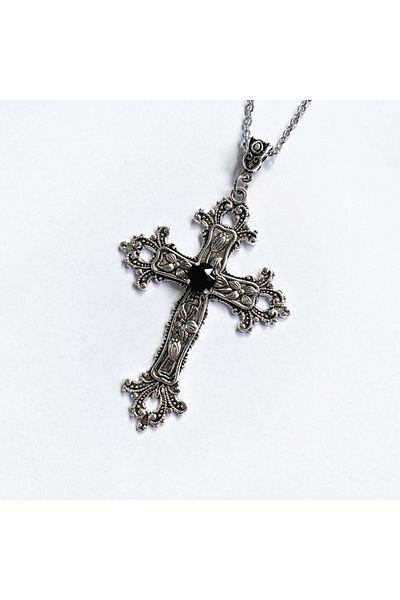 Choice YA3213-1 Goth Limited Black Velvet Cross Bead Choker Necklace Jewelry Gorgeous Women Punk Gift State