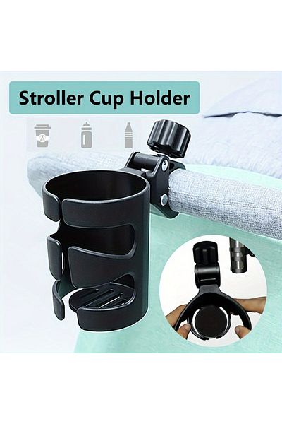Choice black 1pc Plastic Bicycle Cup Holder, Baby Stroller Accessories, Universal 360 Degree Rotating Bever