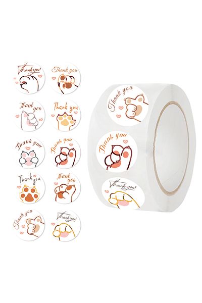 Choice 500pcs All 500PCS Cute Cartoon Paw Print Stickers Dog Cat Bear Paw Labels Stickers For Thank You Sti