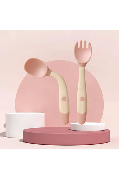 Choice fork spoon set Baby Fork and Spoon Set Bendable Toddler Utensils Soft Silicone Handle Training Table