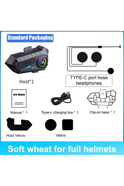 Choice Y10 Soft Mic Y10 Motorcycle Helmet Bluetooth Headset Connect 2 Phones At The same time IPX6 Waterpro