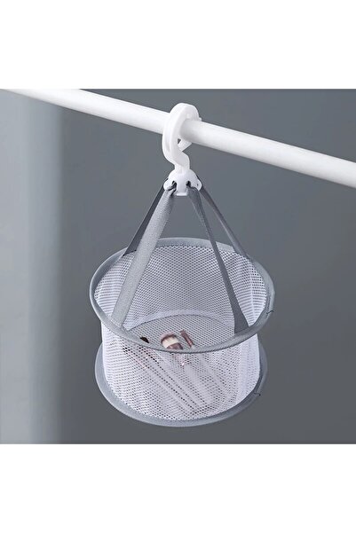 Choice حقيبة تجفيف بودرة المكياج الرمادية، جيب شبكي، حقيبة تجفيف الملابس المقاومة للتشوه