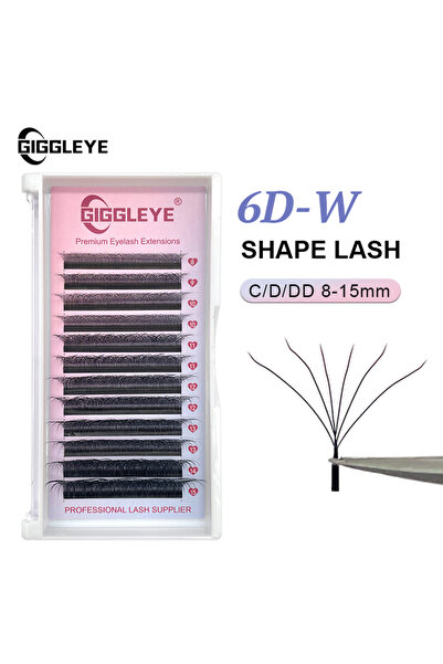 Choice1 وصلات رموش على شكل حرف W، مقاس 11 مم، عمق 0.07 مم، 6D - رموش جاهزة لل...