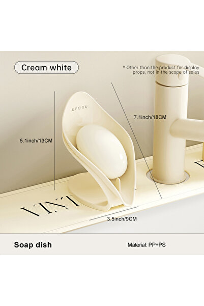 Choice صندوق صابون فاخر أبيض كريمي اللون، مناسب لسطح الحمام، لتخزين مبتكر
