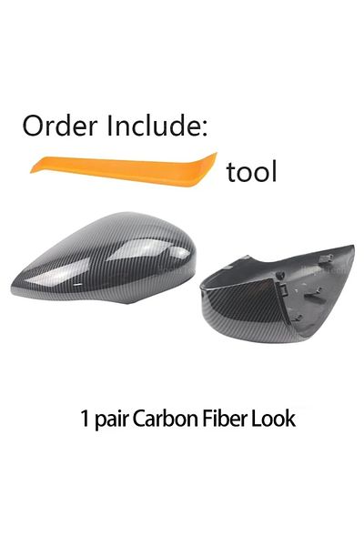 Choice Carbon Fiber Look 2x Printed Carbon fiber Glossy Black Replacement Rearview Side Mirror Covers Cap F