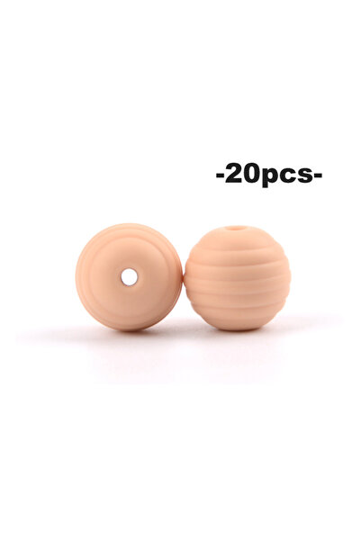 LOFCA peachy 20pcs Beehive Silicone Beads Spiral Baby Teething Round Food Grade Beads 15mm DIY Threa