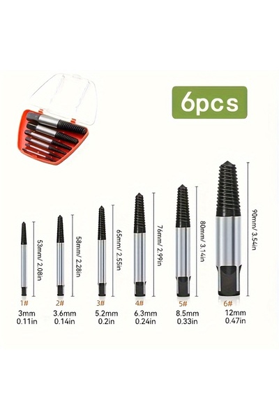 Choice1 B 5/6pcs Screw Extractor Metal Drill Bit Set Damaged Screws Remover E...