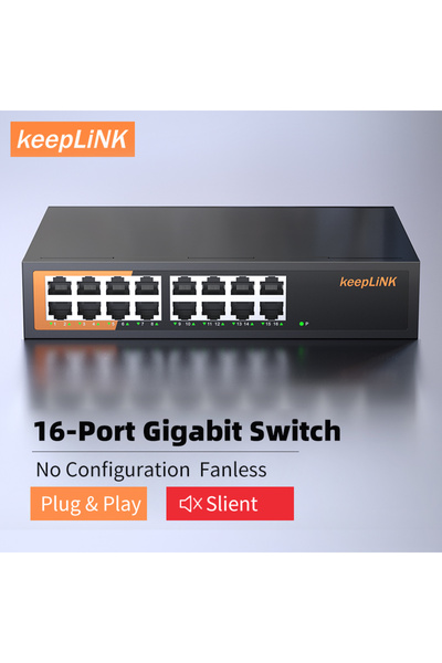 Choice1 مفتاح مع قابس الاتحاد الأوروبي KeepLink Gigabit Ethernet ذو 16 منفذًا...