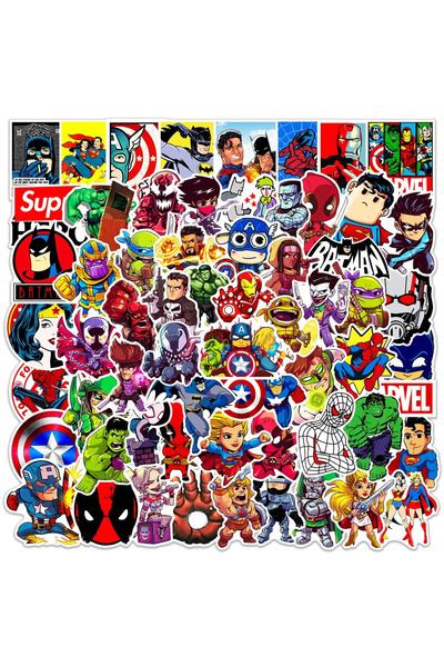 BANDAI 100 قطعة من ملصقات مارفل 50/100 قطعة من ملصقات ديزني المنتقمون مارفل ل...