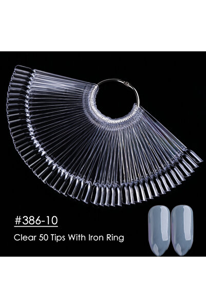 Choice 386-10 50 قطعة من أطراف عرض الأظافر الصناعية، مخطط ألوان طبيعي شفاف، ع...