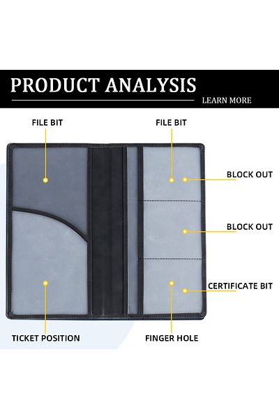 Choice Black Large Capacity Driver License Cover Functional Registration Insurance Card Holder Vehicle Truc