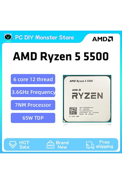 Choice AMD Ryzen 5 5500 R5 5500 3.6GHz 6 Core 12 Thread CPU Processor 7NM L3=16M AMD AM4 Gaming processa...
