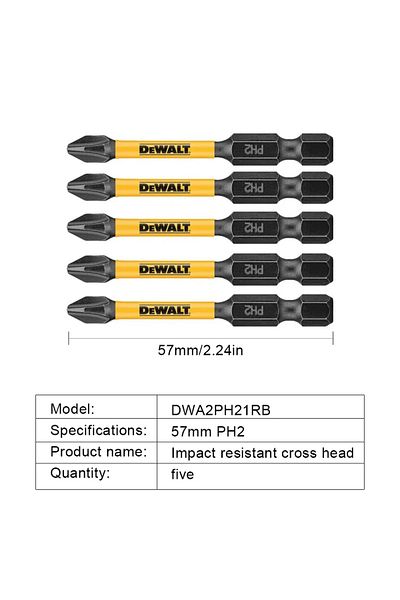 Dewalt DWA2PH21RB 5PCS DEWALT Impact Screwdriver Bits 2/5/10PCS PH2 57mm Original Electric Screwdriver Impa