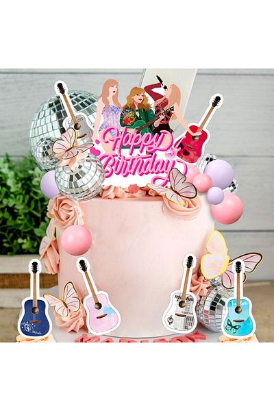 Choice PURPLE LaVenty Singer Birthday Cake Decoration 1989 Girl Cake Topper Party Decorations Birthday Gir